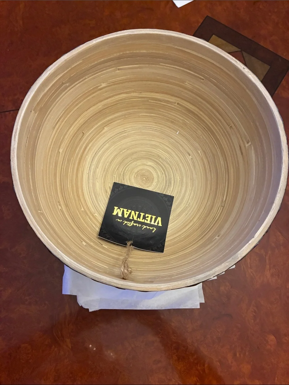 Source Unknown Black and Gold Mosaic Pedestal Bowl